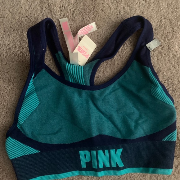 Victoria's Secret Pink Seamless Sports Bra Aqua XS - Picture 3 of 3